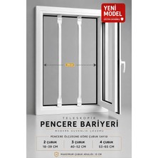 Life360 Teleskopik Pencere Güvenlik Bariyeri |  2 Adet (Çubuk)  | Pencere Korkuluk | Çocuk Emniyeti | Kedi Güvenliği |  80–130 cm