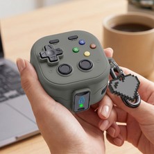 Caseonn Samsung Galaxy Buds 4 Pro Kılıf Gamepad Tasarımı Kilitli Kapak Gri
