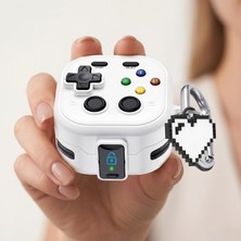 Caseonn Samsung Galaxy Buds 4 Pro Kılıf Gamepad Tasarımı Kilitli Kapak Beyaz