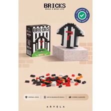 Arvela Bricks Taraftar Serisi: Beşiktaş Siyah-Beyaz Forma Yapım Seti - Eğitici Oyuncak Figür - Orijinal
