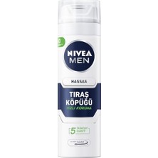 Cekar Store Nıvea Men Erkek Hassas Tıraş Köpüğü 200 Ml, Hassas Ciltlere Özel Hızlı Koruma, Yanma Karşıtı, Alkolsüz Formül