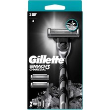 Cekar Store Gillette Mach3 Charcoal Tıraş Makinesi + 2 Adet Yedek Tıraş Bıçağı