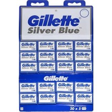 Cekar Store Gillette Silver Blue Tıraş Bıçağı Çift Kenarlı Jilet 5X20'LI 100'LÜ Kartela
