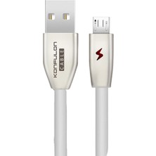 Mossem S53 LED Işıklı Micro USB Kablo 1m 3A - Beyaz