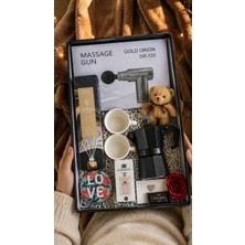 Artopio 3 Fincan Moka Pot  + Masaj Tabancası +  Oda Kokusu+  2 Fincan+ Parfüm | 7 Parça Kadınlar Hediyesi