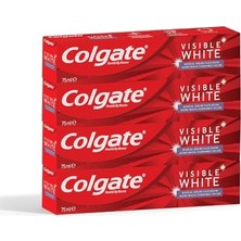Cekar Store Colgate Visible White Beyazlatıcı Diş Macunu, 75ML x 4 Adet