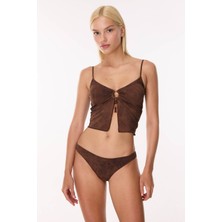Ayyıldız 6507 Kahverengi Büstiyer Bikini Takımı