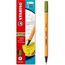 Stabilo Keçe Uçlu Ince Kalem 88 Point 0.4 mm Bataklık Yeşili 88/37 10 Lu Paket