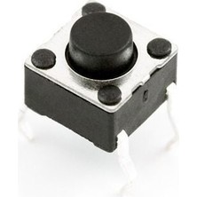 Teknoartshop 4 Pinli Push Buton - Siyah (12X12X7MM)