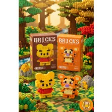 Winnie ve Tiger 2'li Hediye Seti Mikro Blok Bricks Figürler Sevgili Hediyesi Yapı Blok Seti - 2 Ürün