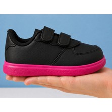ALCdesing Siyah Pembe Düz Kız Çocuk Spor Ayakkabı ve Sneakers