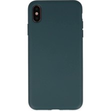 Durukar®  iPhone Xs Max Kılıf Nano Içi Kadife Silikon - Koyu Yeşil
