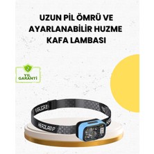 Nevamel® Üç Renkli LED Kafa Feneri 53 Mod Güç Göstergeli Type C Şarjlı