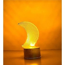 Gümüş Avm LED Işıklı Mini Metal Hilal (12 Adet)