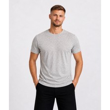 Axxel Erkek Toprak Melanj Kısa Kollu Pamuk T-SHIRT-D405