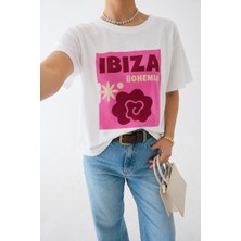Flow Beyaz Baskılı T-Shirt