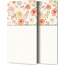 Decovetro Cam Kahve Sofra Sunum Tablası 2'li Set Flower & Points Desenli 30 x 15 cm