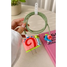 3gen Case Kablo Adaptör Koruyucu Şarj Kılıfı Kablo Örme Aparatlı Toparlayıcı iPhone 18W/20W/25W Uyumlu 5 Parça Cat8