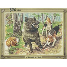 Seg de Paris Seg Baskılı Goblen 929 352 Le Sanglier Au Ferme 45X60CM Tablo Pano