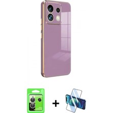 Pileli Store Pilelistore™ Redmi Note 13 Pro 5g Kılıf Yankı Serisi - Siyah 3D Antistatik Seramik Nano Ekran Koruyucu + Raze Metal Kamera Lens - Gs