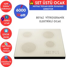 Afm Tech Fc-07 Beyaz Tezgah & Set Üstü  Vitroseramik Elektrikli Ocak / Dokunmatik Dijital Gösterge