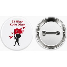 23 Nisan Ulusal Egemenlik ve Çocuk Bayramı Rozet Çanta Rozeti-Yaka Iğnesi (44MM) 1 Adet