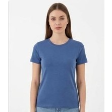 Skycott Kadın Rahat Kesim Bisiklet Yaka Uzun Kollu Basic Tişört