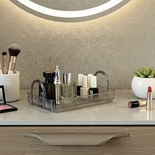 Unique Me Makyaj Organizeri Kozmetik Aksesuar Düzenleyici Banyo Rafı Duman Gri (Dayanıklı Poli̇karbonat)