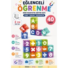 Yıldırım Oyuncak Eğitici Manyetik Mini Blok Seti 40 Parça – 2 cm Manyetik Blok, Harf Sayı Matematik Öğrenme Steam (Montessori)