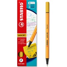 Stabilo Keçe Uçlu Ince Kalem 88 Point 0.4 mm Köri Sarısı 88/87 10 Lu Paket