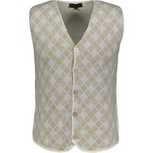 Finesuits Erkek Düz Yünlü Desenli Yünlü Yelek 2522201026.YLKR