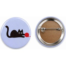 Kedi Rozet Çanta Rozeti-Şapka Aksesuarı (44MM) 1 Adet