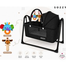 Sozzy Anne Yanı Cibinlikli Beşik | Sallanır + Oyuncak Askı Barı + Hediyeli