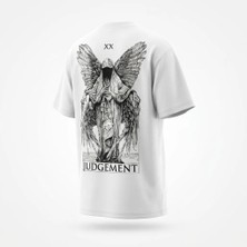 Arda Ege Judgement Unisex Oversize Beyaz T-Shirt