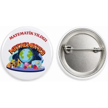 Matematik Yıldızı Öğrenci Rozeti Çanta Rozeti-Yaka Iğnesi (44MM) 1 Adet