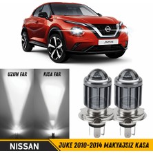 Caralp Nissan Juke 2010-2014 Makyajsız Kasa Uyumlu Mercekli Far Ampulü LED Xenon Beyaz Renk Far Şimşek Etkili Csp LED Lamba Uzun Kısa 2 Adet Takım
