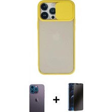 İlk El Grup Pilelistore™ iPhone 13 Pro Max Kılıf Vadi Çizgi - Siyah 3D Antistatik Hayalet Cam Ekran Koruyucu + Neon Fosforlu Kamera Lens - Mı