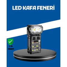 Nevamel® Şarjlı LED Kafa Lambası Manyetik Klipsli El Sensörlü Çok Fonksiyonlu