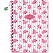Keskin Color Keskin A4 Kareli Spiralli Charmlı Kovboy Defter - Pembe