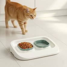 Pileli Store Mikopet Yeşil 2'si 1 Arada Mama ve Su Kabı