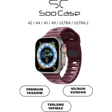 SC Soo Case Apple Watch Tüm Seriler  Uyumlu Suya Dayanıklı Esnek Silikon Okyanus Kayış Kordon SOO-102