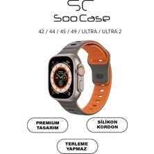 SC Soo Case Apple Watch Serisi Uyumlu Suya Dayanıklı Çift Yönlü Esnek Silikon Kayış Kordon SOO-100