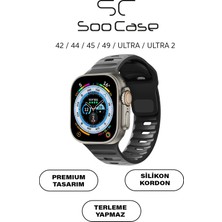 SC Soo Case Apple Watch Tüm Seriler  Uyumlu Suya Dayanıklı Esnek Silikon Okyanus Kayış Kordon SOO-102