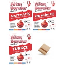 Nartest Yayınevi Nartest Lgs 8. Sınıf Altın Sorular Matematik Fen ve Türkçe Soru Bankası 3lü Set + Telefon Standı