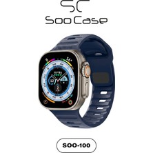 SC Soo Case Apple Watch Serisi Uyumlu Suya Dayanıklı Çift Yönlü Esnek Silikon Kayış Kordon SOO-100