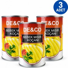 Deco De&co Bebek Mısır Koçanı Konservesi 425 gr x 3 Adet | Baby Corn | Uzak Doğu Mutfağı Için