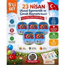 23 Nisan Ulusal Egemenlik ve Çocuk Bayramı Rozet Çanta Rozeti-Yaka Iğnesi (44MM) 5 Adet