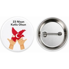 23 Nisan Ulusal Egemenlik ve Çocuk Bayramı Rozet Çanta Rozeti-Yaka Iğnesi (44MM) 1 Adet