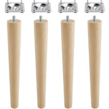 Cekar Store BADEM10 Ahşap Mobilya Koltuk Kanepe Sehpa Masa Ayağı Ayakları M8 Civatalı 30 cm + Bağlantı Aparatlı 8'li Set