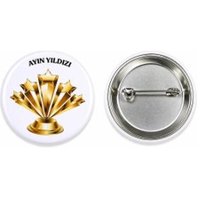 Ayın Yıldızı Öğrenci Rozeti Broş-Çanta Rozeti-Yaka Iğnesi (44MM) 1 Adet